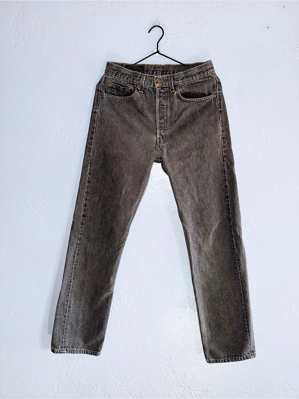 Levi's 501 Vintage 90s USA Straight Leg Jeans Faded Black Waist 31/28”